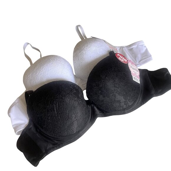 Mamia Floral Lace Push Up Bra Set BR4079PLU  Multi-Color 3-Pack Value Bundle 38C - Picture 2 of 6